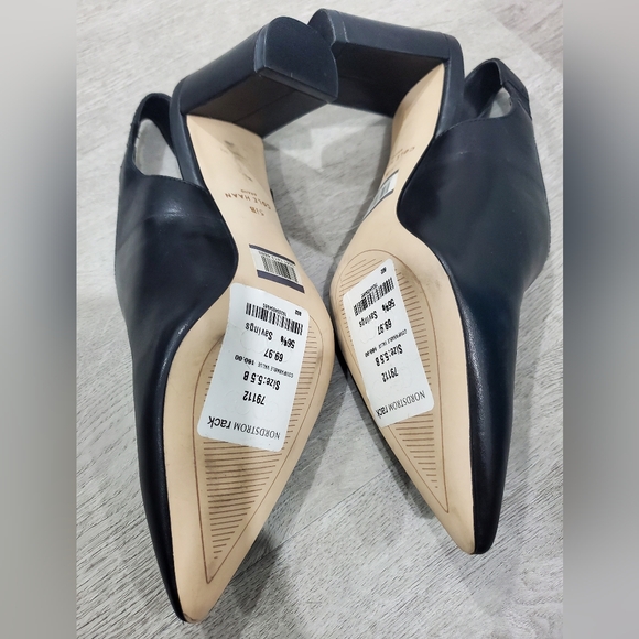 Cole Haan Vania Half D'Orsay Black Leather Slingback Pumps - Picture 3 of 3
